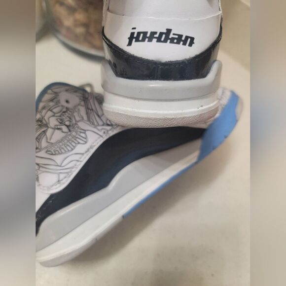Jordan dub zero blue white and black Gs Kids Sz 13.5 C - Picture 6 of 7